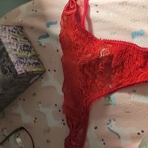 Brand New Victorias secret lace thong panty with bows
